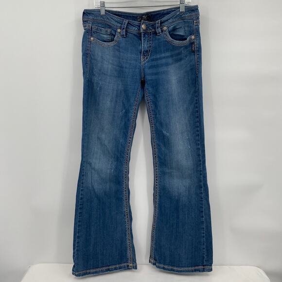 Silver Jeans Co Lola Mid Rise Medium Wash Denim Bootcut Jeans W32/L30 35 30 - Picture 1 of 10